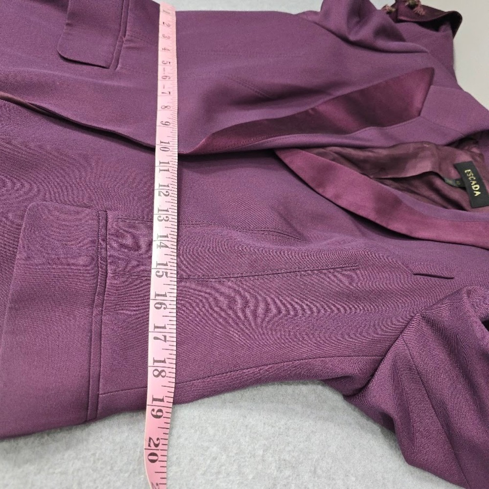 Escada Women Wool Silk Wool Blend Blazer Jacket Purple Size 42 L Office *Flaws - Picture 14 of 16